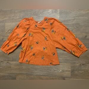 Women's Burnt Orange Floral Blouse